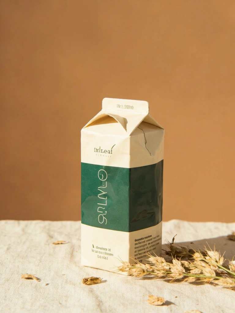 Northwood Oat oat-milk carton in cream and forest-green.
